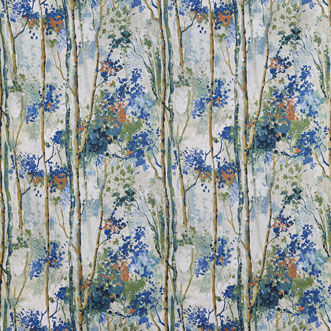 Silver, Birch Sapphire - Fabric Only